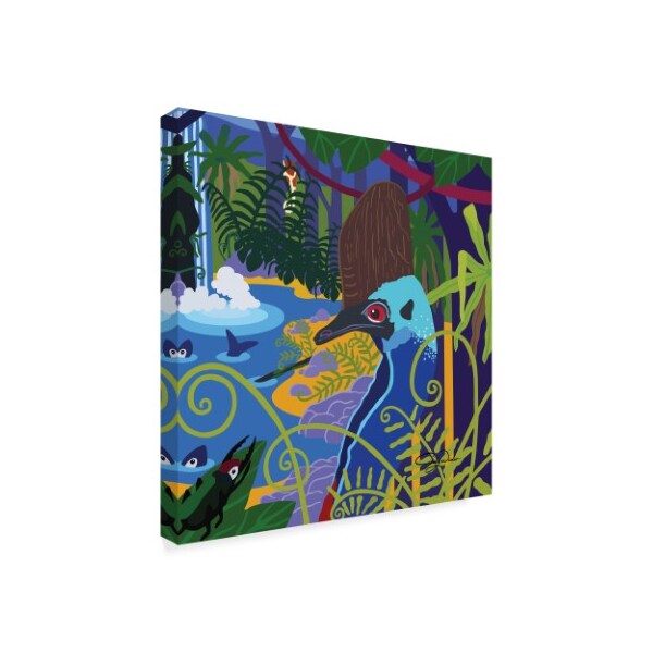 Cindy Wider 'Cassowary In The Rainforest' Canvas Art,24x24